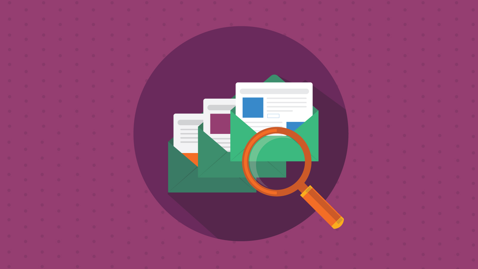 magnifying glass examines email design system results