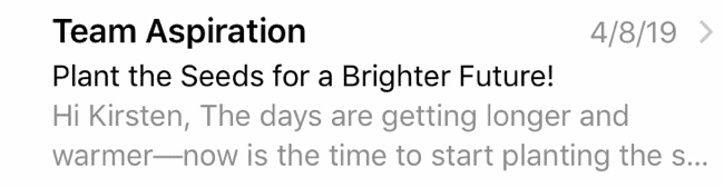 Aspiration's Inbox Display is lacking in any motivation for the user to open their email