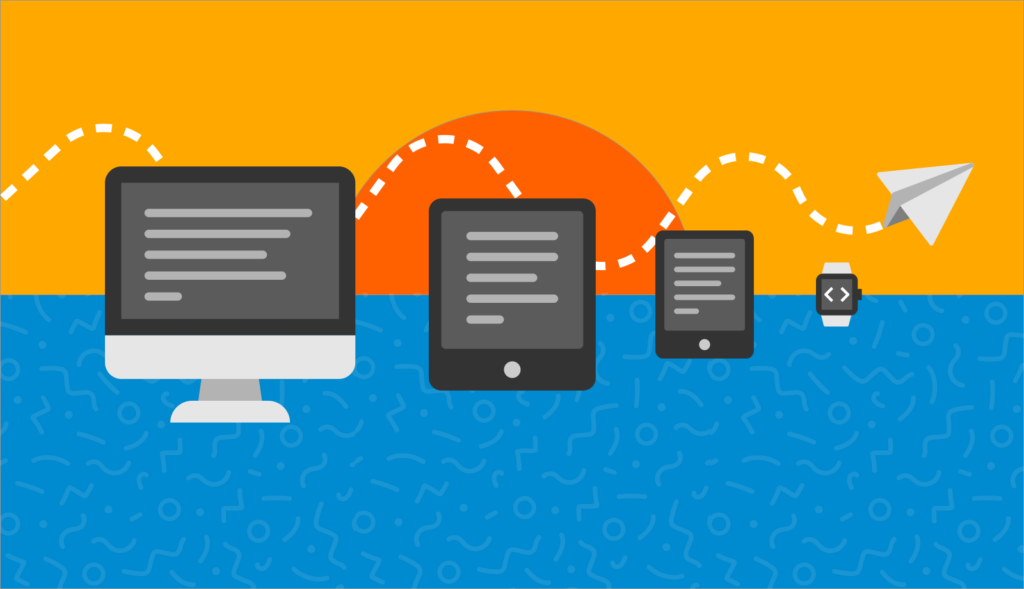 graphic with different screen sizes for responsive emails