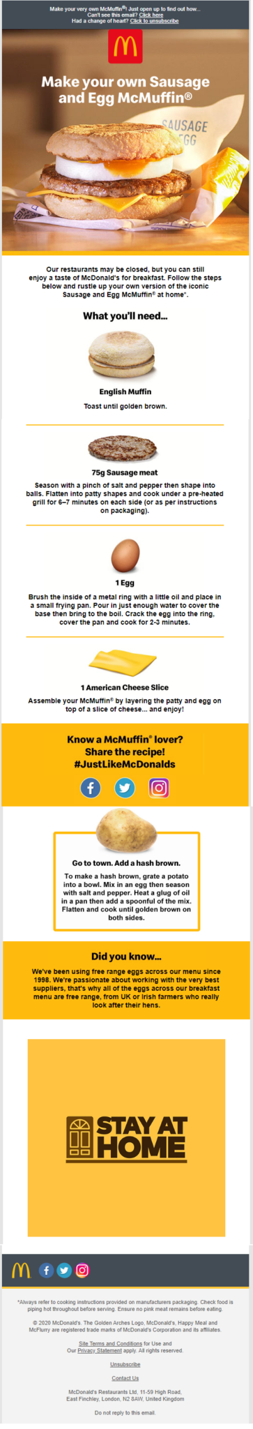 McDonald's McMuffin Email