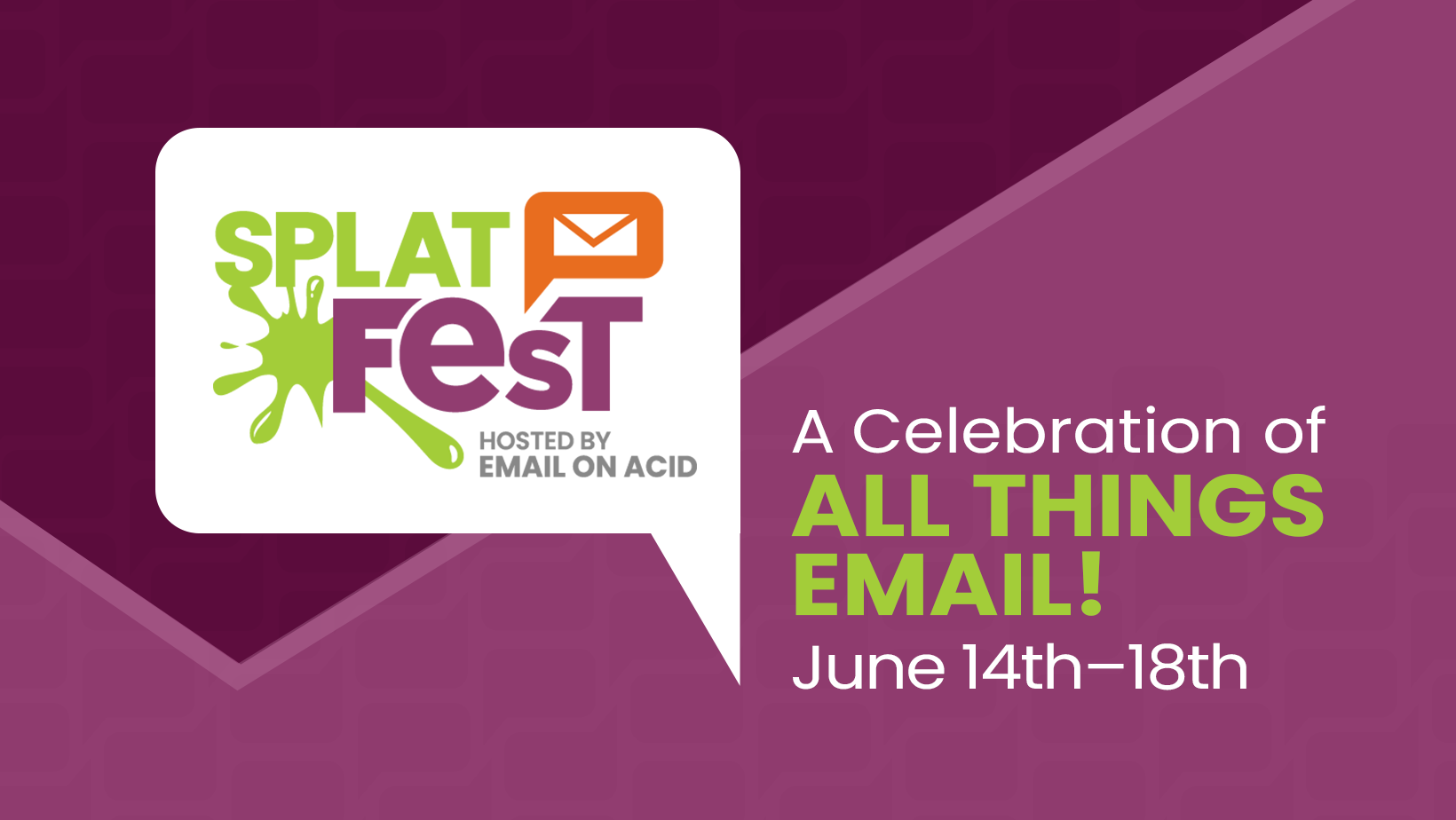 splat fest logo with dates  June 14 to 18