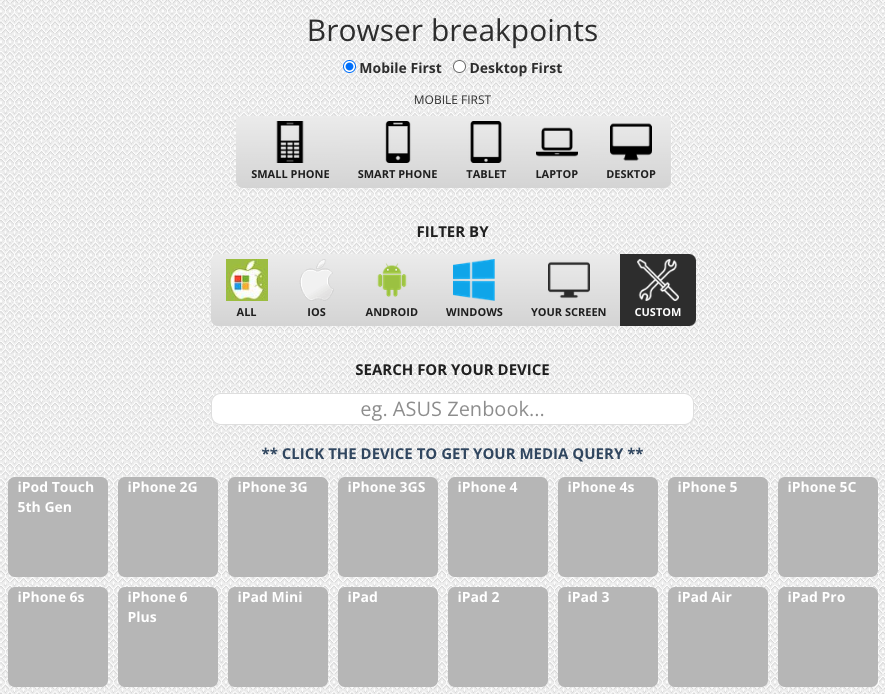 media query generator tool