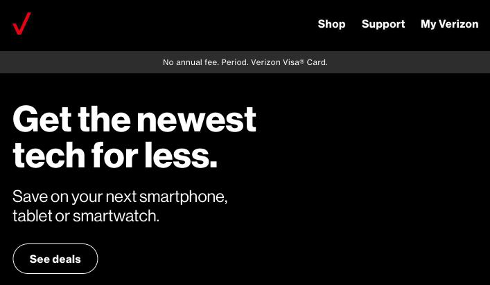 Verizon email header